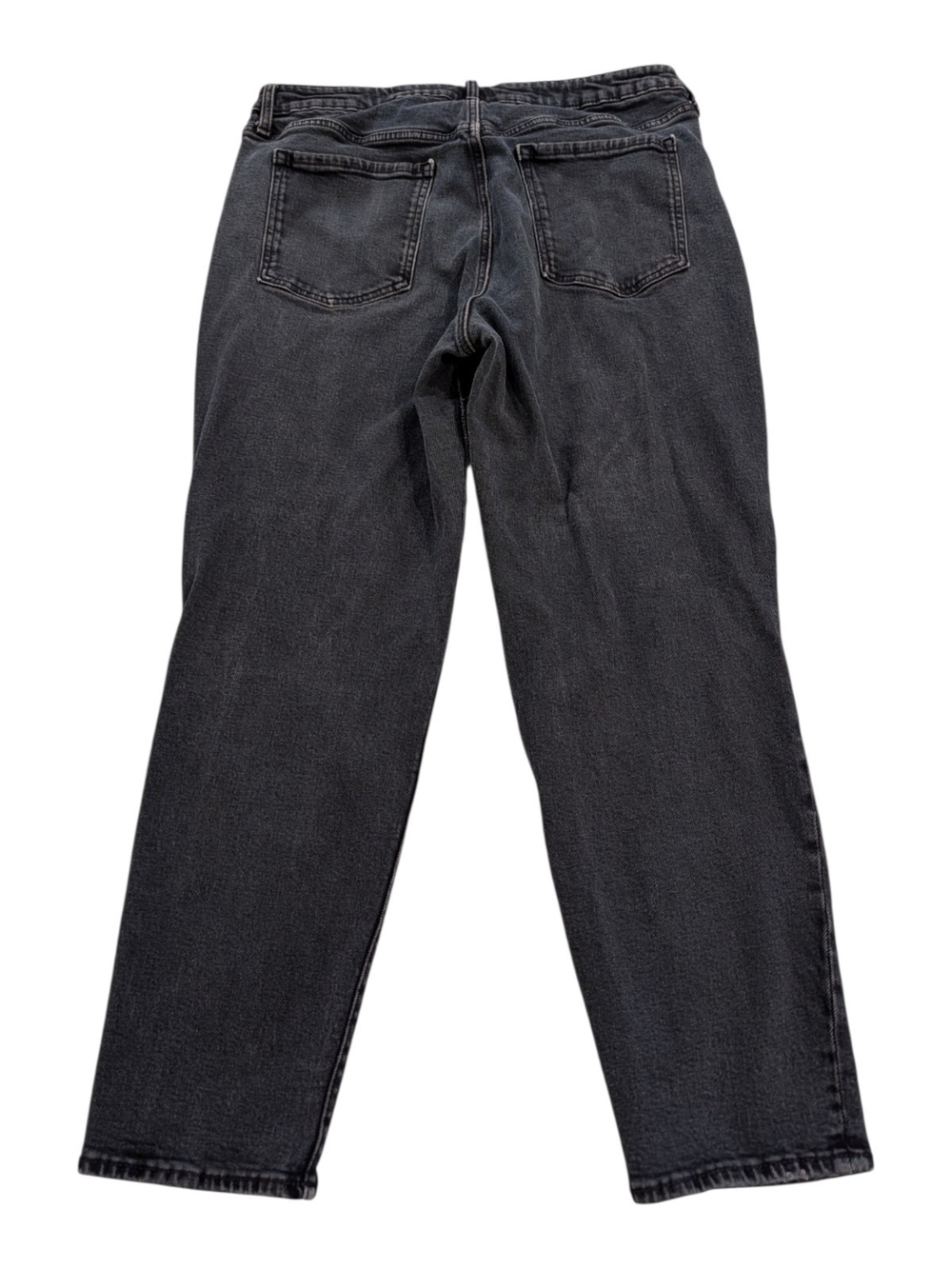 Old Navy Black Straight-Leg Jeans with Distressed Knee - Picture 2 of 8